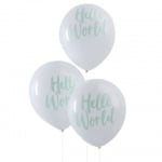 Балони Бебешко парти Мента Hello World,10 броя