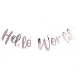 Банер Бебешко парти Hello World розово злато