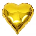 Фолиев балон сърце, злато металик, 45 см