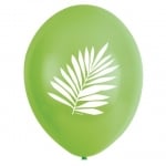 Латексови балони с печат палмови листа 27.5 см, 6 броя