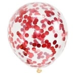 Прозрачен балон с червени конфети
