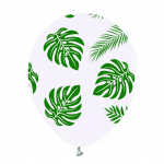 Латексов балон с палмови листа, бял