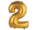Балон Цифра 2 - Злато мат, 35 см