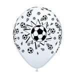Бели балони с футболни топки, 6 броя QL