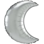 Фолиев балон луна сребро сатен, платина, 89 см
