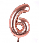 Балон Цифра 6 - Розово злато, 98 см