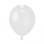 Малък кръгъл бял балон металик / перлено бяло 13 см АМ50/29, пакет 100 броя