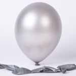 Балон сребро сребрист металик 26 см, пакет 100 броя