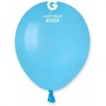 Син малък кръгъл балон светлосин 13 см A50/09, пакет 100 броя