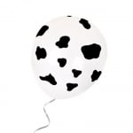 Балони принт животни, бели на черни петна 30 см, 10 броя