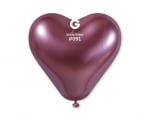 Балони Сърца Хром Розов Shiny Pink Gemar 30 см, пакет 25 броя