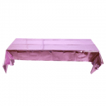 Розова парти покривка светлорозов металик, 137 х 183 см
