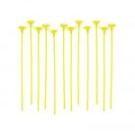Жълти пръчки с чашки /държачи/ за латексови балони - комплект 12 броя