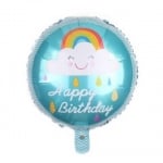 Комплект балони Дъга и облак светлосин металик, 5 броя