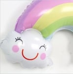 Комплект балони Дъга и облак светлосин металик, 5 броя