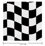 Малки салфетки на бели и черни квадрати, състезателни коли, 16 броя