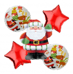Комплект фолиеви балони "Дядо Коледа", 5 броя