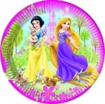 Парти чинийки принцеси Рапунцел и Снежанка - 19.5 см, 8 брояorta-Principesse-Disney-Summer-Palace