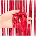 Бляскава завеса от ресни червена, 100 х 200 см