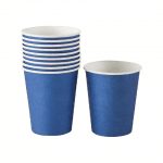 Сини картонени чаши тъмносини, 10 броя