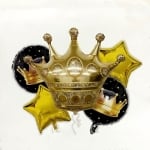 Черно-златен комплект балони Златна Корона , 5 броя