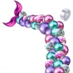 Опашка на русалка - комплект балони за арка в розово, лилаво и зелено