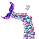 Опашка на русалка - комплект балони за арка в лилаво, розово и зелено