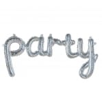 Фолиев балон надпис букви Party, сребро, 83 х 22 см