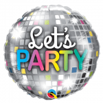 Фолиев балон диско топка Let's party, кръг 45 см