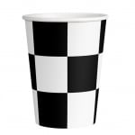 Чаши на бели и черни квадрати, състезателни коли, 8 броя