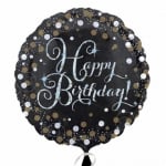 Фолиев балон - рожден ден в черно и златно