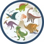 Парти чинийки Веселите динозаври Happy Dinosaur 18 см, 8 броя