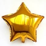 Фолиев балон звезда - злато металик, 23 см