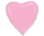 Фолиев балон сърце - розов светлорозов, 23 см