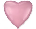 Фолиев балон сърце - розов светлорозов сатен мат, 48 см