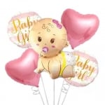 Комплект фолиеви балони бебе момиче, 5 броя