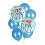 Комплект фолиеви и латексови балони за бебе момче, 7 броя