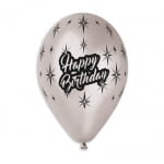 Балони за рожден ден злато, сребро и черен металик 30 см, 5 броя