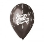 Балон за рожден ден черен металик 30 см, 1 брой