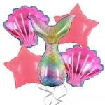 Комплект фолиеви балони Опашка на русалка, 5 броя