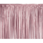 Бляскава завеса от ресни розова, бледорозов сатен, 100 х 200 см