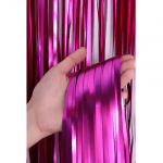 Бляскава завеса от ресни Циклама Яркорозов металик - 100 х 220 см
