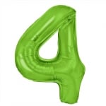 Зелен фолиев балон цифра 4, четворка, 100 см