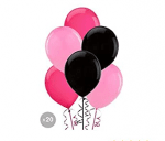 Комплект балони в черно и розово, 20  броя