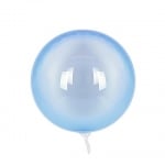 Прозрачен с цвят - син кръгъл балон PVC 45 см