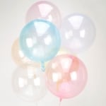 Балон кристал сфера прозрачен с цвят/розов PVC 45-56 см