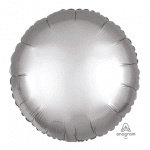Фолиев балон кръг - платина сатен, 43 см