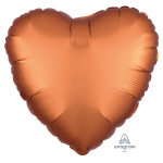 Фолиев балон сърце - кехлибар сатен, 43 см