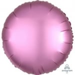 Фолиев балон кръг - светлорозов сатен, 43 см