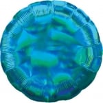 Фолиев балон кръг циан/синьо-зелен иридесцентен/преливащи се цветове, 43 см